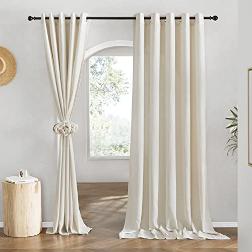 Flax Natural Linen 78 inch Curtains for Doorway (Natural / 68"W x 78"L (Pack of 2))