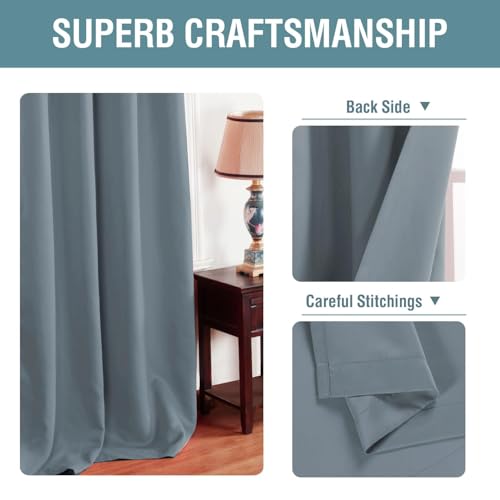 Blue Curtains (52"W x 90"L (Pack of 1) / Stone Blue)