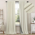 Living Room Curtains Ideas Modern Black Out Curtains for Bedroom Windows Treatments 84 Heat & Cold Blocking Drapes for Sliding Glass Door Back Tab 2 Panels Cottage Linen Textured Cream Beige (Cream Beige / 52"W x 84"L (Pack of 2))