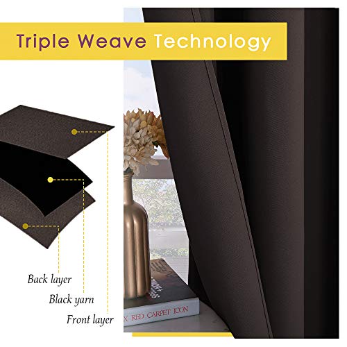 Blackout Curtain Panels for Bedroom (Toffee Brown / 70"W x 95"L (Pack of 2))