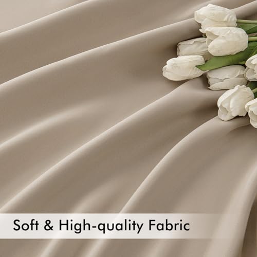 Taupe Back Tab Blackout Curtains 52x84 Inch Length 2 Panels Set (Taupe / 52"W x 84"L (Pack of 2))