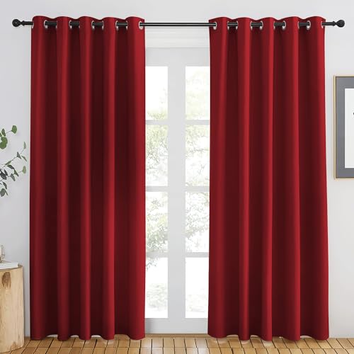Burgundy Red Blackout Curtains 84 inch Length (Burgundy Red / 66"W x 84"L (Pack of 1))