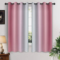 Ombre Curtains Pink and Greyish White for Living Room (52"W x 63"L (Pack of 2) / Pink)