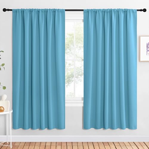 2 Panels Blackout Curtains (Teal Blue / 62"W x 72"L (Pack of 2))