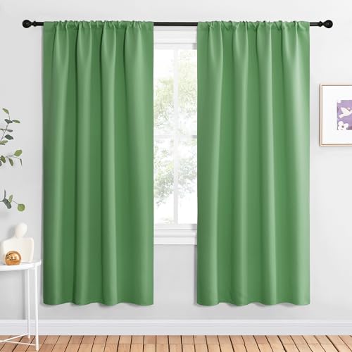 Blackout Curtains for Living Curtains (Froest Green / 34"W x 72"L (Pack of 2))