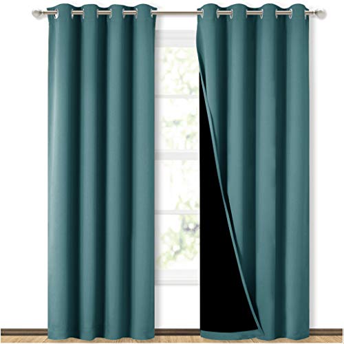 Complete 100% Blackout Curtain Set (Sea Teal / 52"W x 84"L (Pack of 2))