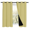 Paler Yellow 100% Blackout Curtains 2 Panels with Black Liners (Paler Yellow / 42"W x 54"L (Pack of 2))