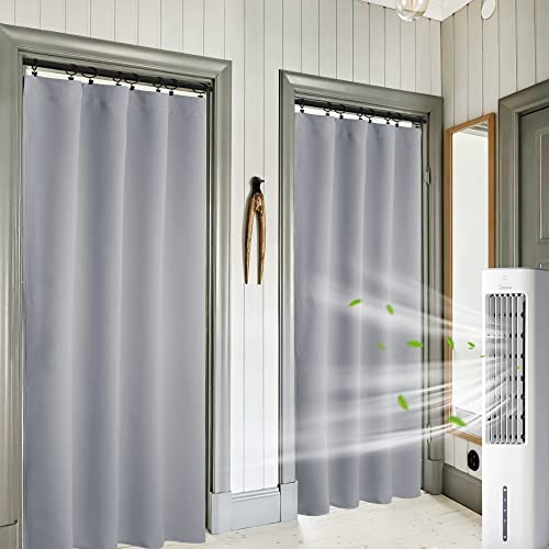 Blackout Curtains for Bedroom Living Dining Room 84 inches Long (Silver Grey / 42"W x 84"L (Pack of 2))