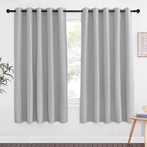 Blackout Curtain Drape for Bedroom (Silver Grey / 66"W x 66"L (Pack of 1))