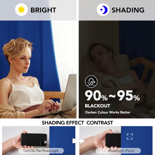 Blackout Curtains for Bedroom (Royal Blue / 52"W x 63"L (Pack of 2))
