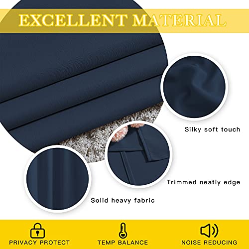 Bedroom Window Treatment Blackout Curtain Panel (Navy / 80"W x 95"L (Pack of 1))