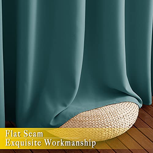 Blackout Room Darkening Window Curtain (Sea Teal / 80"W x 84"L (Pack of 1))
