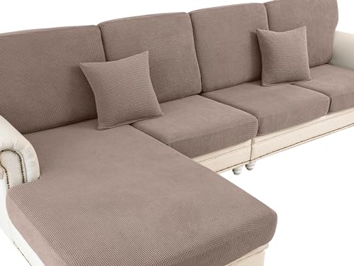 Couch Cushion Cover Seat Cushion Cover Stretch Armchair Cover Separate Sectional Sofa Slipcovers Furniture Protector (Khaki / 1PC Seat Cover or Backrest)