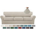 4 Piece Sofa Covers for 3 Cushion Couch Sofa Slipcover Soft Couch Cover for Dogs (XL Sofa (3 Cushion) / Island Fossi)