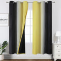 Black and Yellow Ombre Blackout Curtains 72 Inches Long (Black and Yellow / 42"W x 72"L (Pack of 2))