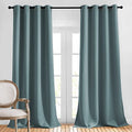 Bedroom Blackout Long Curtains 120 Length (Greyish Blue / 52"W x 120"L (Pack of 2))