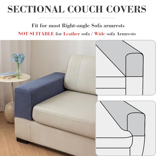 2Pcs Couch Arm Covers (Texture Gray / Armrest Cover)