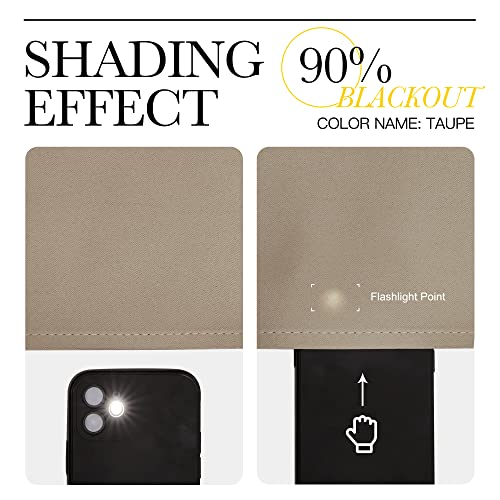 Bedroom Curtains Blackout Drapery Panels (Taupe / 42"W x 54"L (Pack of 2))