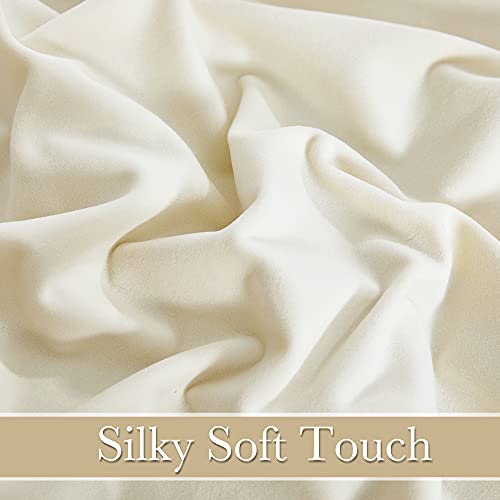 Velvet Curtains 102 inches Long (Ivory / 52"W x 102"L (Pack of 2))