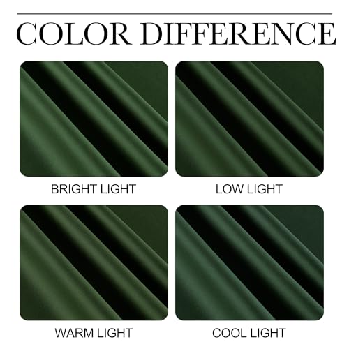 Dark Green Blackout Curtains for Cafe 42" Wide x 63" Long 2 Panels (Dark Green / 42"W x 63"L (Pack of 2))