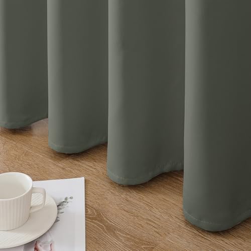 Blackout Curtains 72 Inch Length 2 Panels Set (Sage Green / 52"W x 72"L (Pack of 2))
