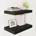 Floating Shelves for Wall 18x12” Set of 2 (Black / 18”wx12”dx2”h)