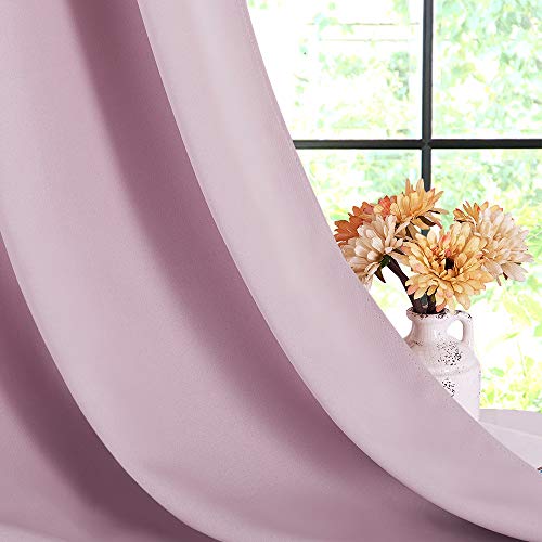 Blackout Window Curtains 70" L (Baby Pink / 34"W x 70"L (Pack of 2))