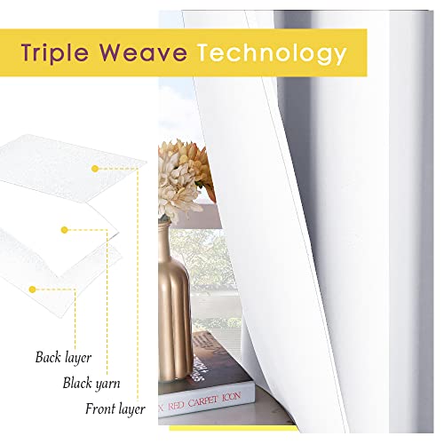 White Room Darkening Draperies and Curtains (Pure White / 34"W x 70"L (Pack of 2))