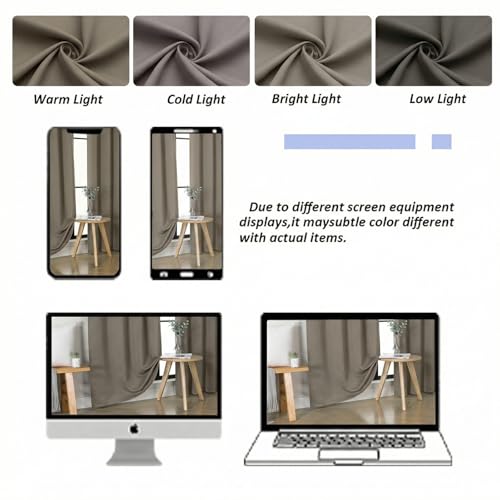 Ava Latte Blackout Curtains for Bedroom 84 Inch Length 2 Panels Set (Latte / 40"W x 84"L (Pack of 2))