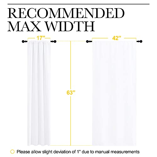 Bedroom Curtains (Pure White / 42"W x 63"L (Pack of 2))