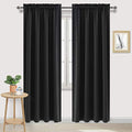 Blackout Curtains for Bedroom Living Room 52 x 84 Inch Long Black (Black / 52"W x 84"L (Pack of 2))