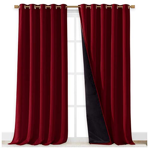 Truly Blackout Drapes for Living Room (Burgundy Red / 70"W x 95"L (Pack of 2))