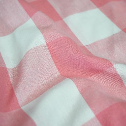Buffalo Check Plaid Valances Gingham 1 Pack Tiers Rod Pocket Pink and White Farmhouse Short Curtains For Windows Treatment Decor Small Curtains Over Sink For Kitchen (54"W x 16"L (Pack of 1) / Pink and White)