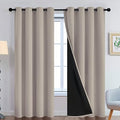 Natural Blackout Curtains 84 Inches Long for Bedroom 52" Wide 2 PCS (52"W x 84"L (Pack of 2) / Natural)