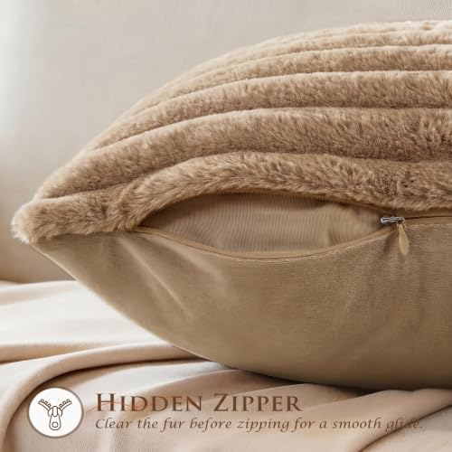 Set of 2 Decorative Throw Pillow Covers 20x12 (Khaki / 20" x 12" (Pack of 2))