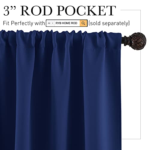 RV Curtains for Camper Windows (Marine Blue / 34"W x 24"L (Pack of 2))