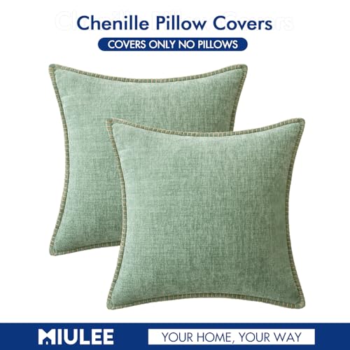 Decorative Couch Throw Pillow Covers 20x20 Inch Greyish Green 2 Pack (Greyish Green / 20" x 20" (Pack of 2))
