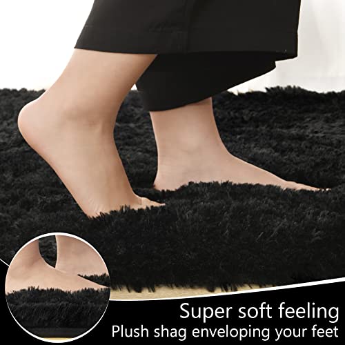 2x8 Runner Rugs for Hallway (Black / 2' x 8' (Runner))