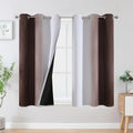 Brown and Greyish White Blackout Curtains 42Wx54L 2 Panels (Brown and Greyish White / 42"W x 54"L (Pack of 2))