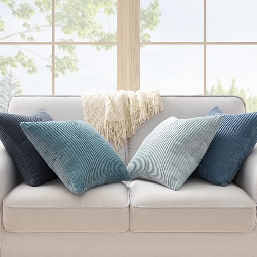 Decorative Throw Pillow Covers Aque Teal Blue Gray Series (Bluegrey / 20" x 20" (Pack of 4))