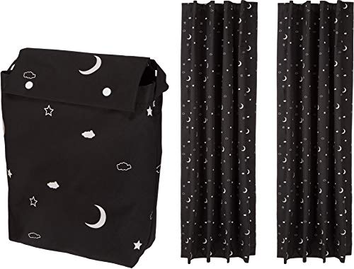 Portable Blackout Curtain Shade with Suction Cups for Window (Moon and Stars / 2-Pack)