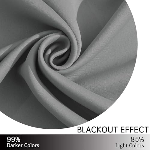 Blackout Curtains 38x36 inch Grey Thermal Drapes (Grey / 38"W x 36"L (Pack of 2))