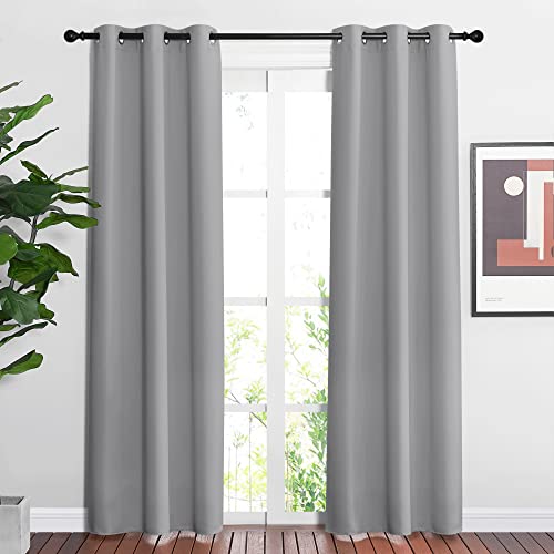 Room Darkening Curtains for Living Room (Silver Grey / 37"W x 84"L (Pack of 2))