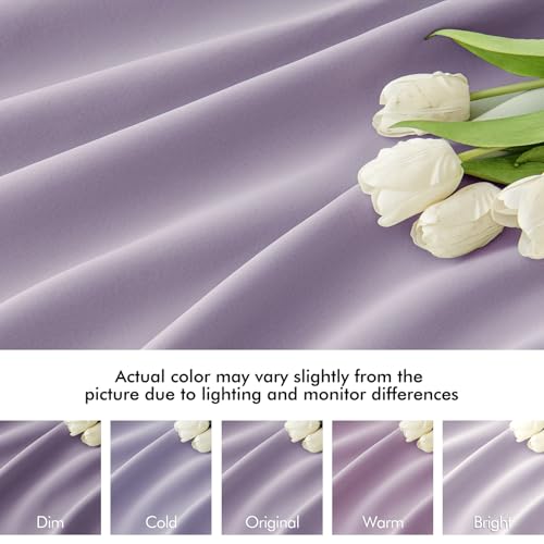 Lilac Back Tab Blackout Curtains 52x102 Inch Long 2 Panels Set (Lilac / 52"W x 102"L (Pack of 2))