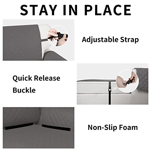 Reversible Couch Cover (Gray/Gray / Medium Lounge Chaise)
