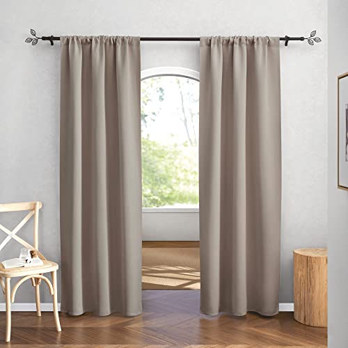 Blackout Curtains for Bedroom Living Dining Room 84 inches Long (Sand / 42"W x 84"L (Pack of 2))
