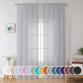 Sheer Curtains 96 inches Long for Bedroom Living Room (Light Grey / 42"W x 96"L (Pack of 2))