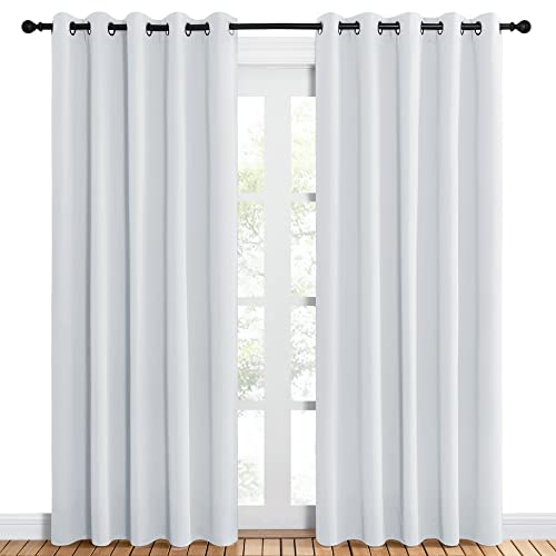 Room Darkening Curtain Panels for Bedroom (Greyish White / 60"W x 84"L (Pack of 2))