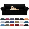 2026 New Stretch Sofa Slipcovers Couch Cover for 3 Cushion Furniture Protector Sofa Covers with Elastic Bottom Jacquard Fabric Small Checks for Pets (Black / Sofa)