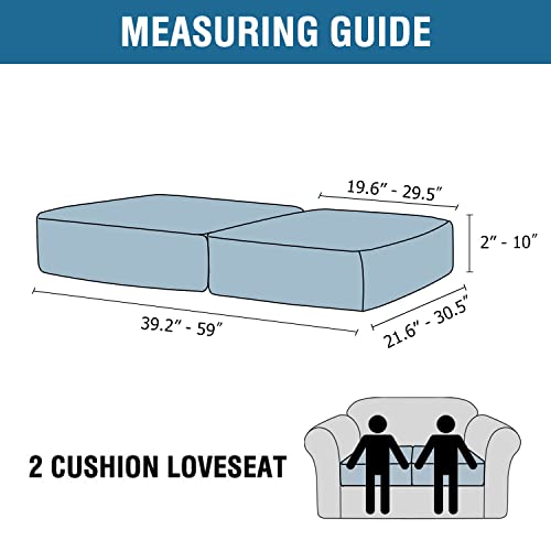 Velvet Stretch Couch Cushion Cover Plush Cushion Slipcover for Chair Loveseat Sofa Cushion Furniture Protector Seat Cushion Sofa Cover (Camel / 2 Cushion Loveseat)